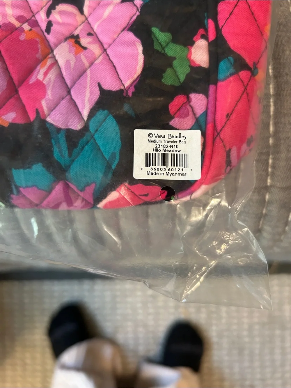 Vera Bradley Floral Quilted Cosmetic Case - Pink Multi on Black